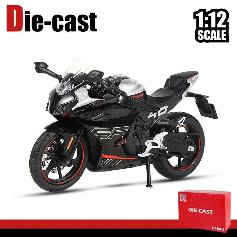 1/12 CFMOTO 450SR Alloy Racing Motorcycle Model Simulation Diecast Metal Street Sports Motorcycle Model Sound Light Kid Toy Gift