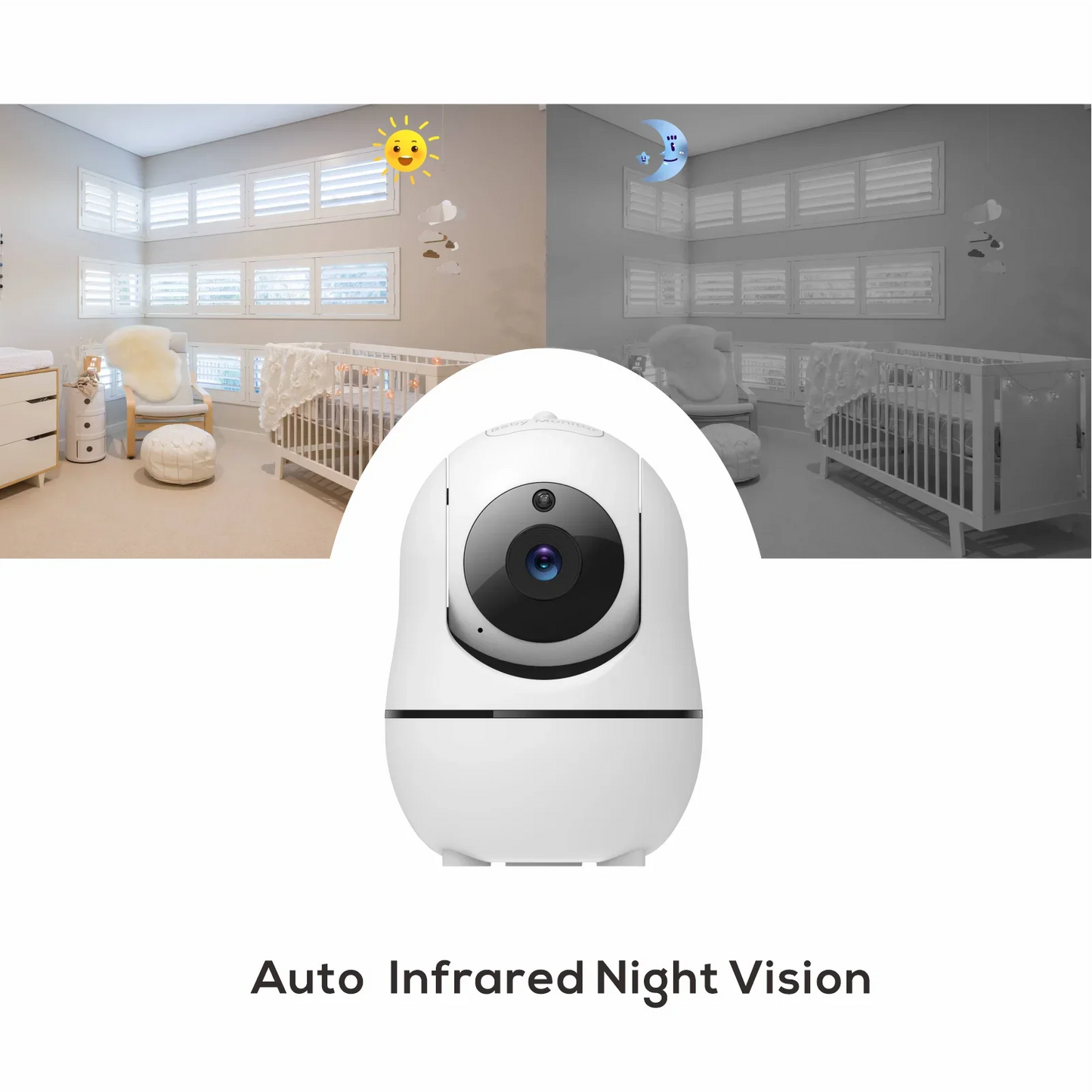 New 5 Inch Video Baby Monitor with Camera and Audio, 4X Zoom, 22Hrs Battery