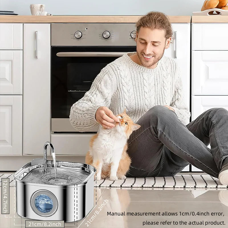 Cat Water Fountain 3.2L Stainless Steel Pet Water Fountain 