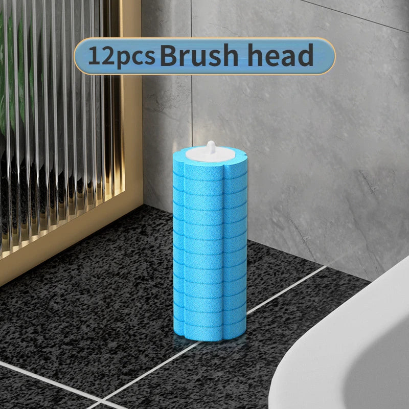 Disposable Toilet Brush Replaceable Wall-Mounted Long Handle