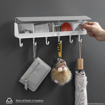 Storage Box with Hook for Bathroom Door Punch-Free