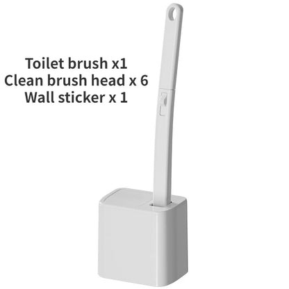 Disposable Toilet Brush Replaceable Wall-Mounted Long Handle