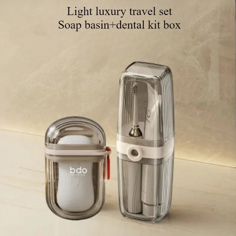 1 Set of Portable Travel Soap Box and Toothbrush Holder Set