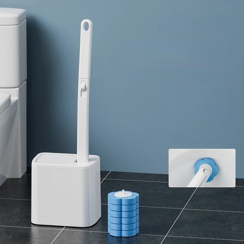 Disposable Toilet Brush Replaceable Wall-Mounted Long Handle