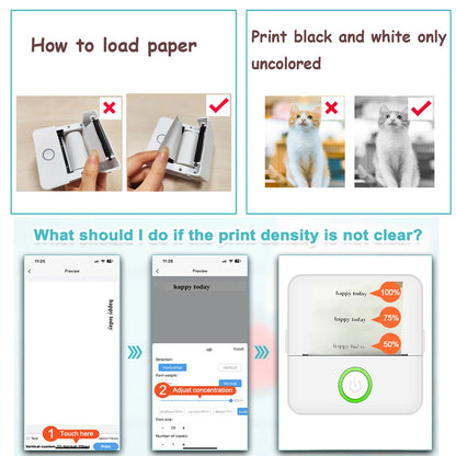 Mini HD Portable Label Thermal Printer Endurance Bluetooth Printer for Student