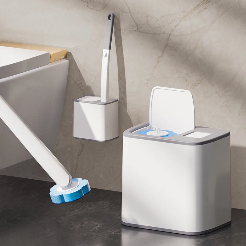 Disposable Toilet Brush Replaceable Wall-Mounted Long Handle