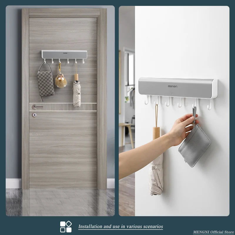 Storage Box with Hook for Bathroom Door Punch-Free