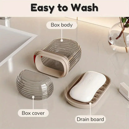 1 Set of Portable Travel Soap Box and Toothbrush Holder Set