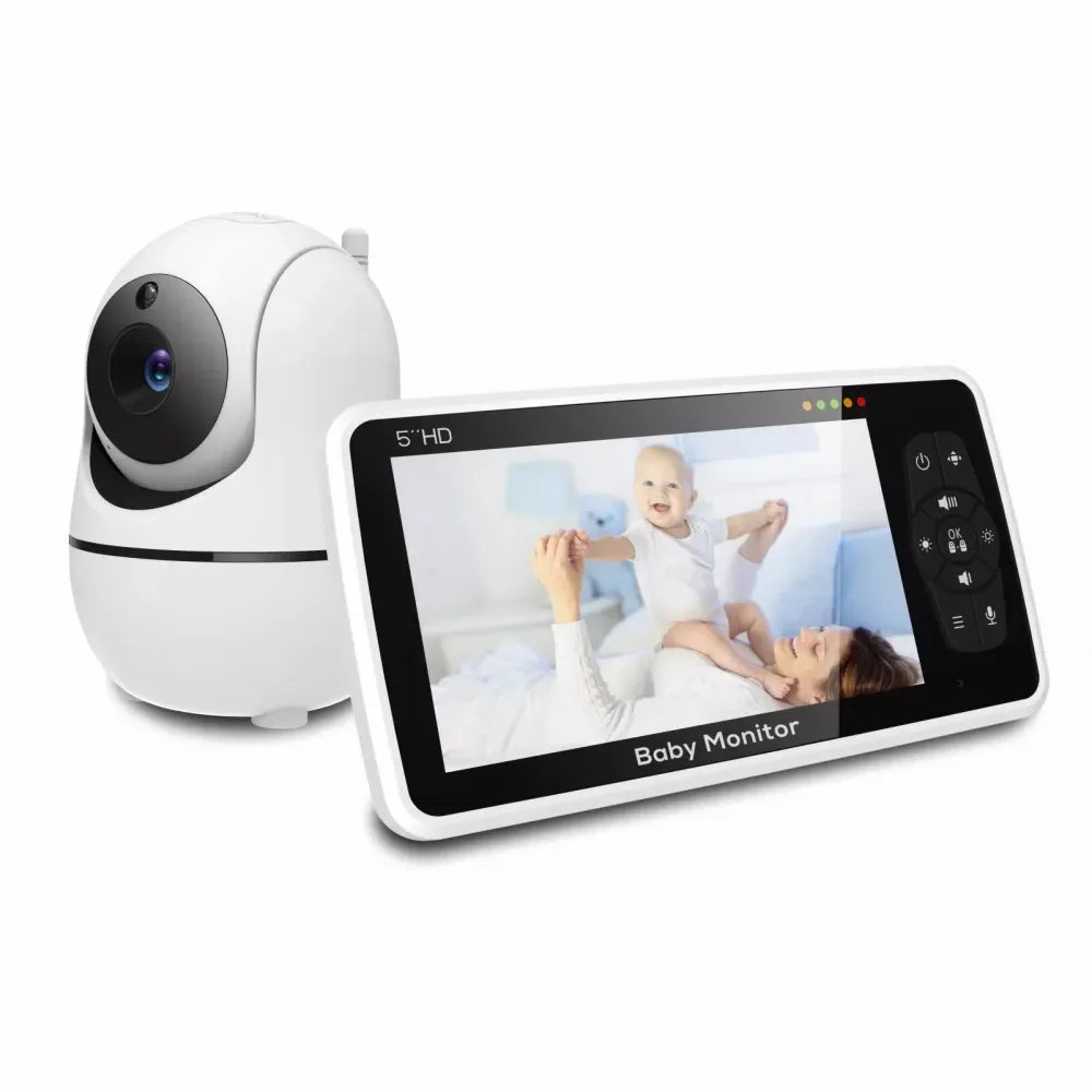 New 5 Inch Video Baby Monitor with Camera and Audio, 4X Zoom, 22Hrs Battery