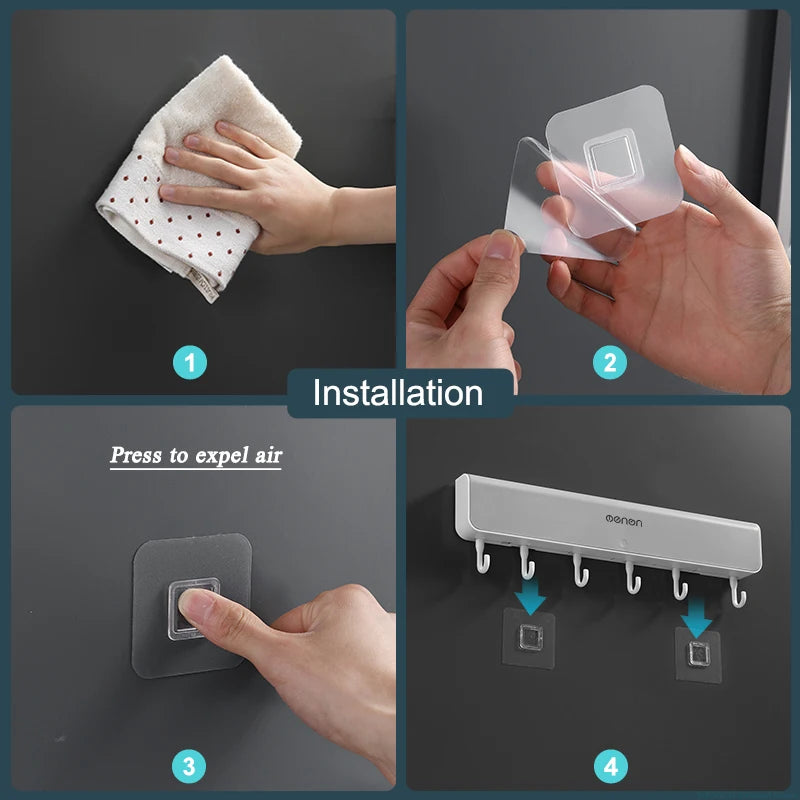 Storage Box with Hook for Bathroom Door Punch-Free