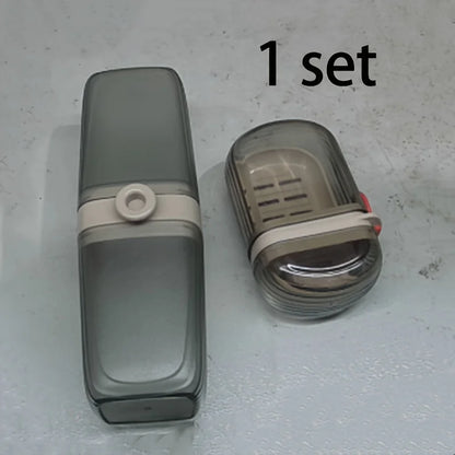 1 Set of Portable Travel Soap Box and Toothbrush Holder Set