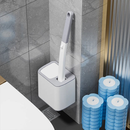 Disposable Toilet Brush Replaceable Wall-Mounted Long Handle