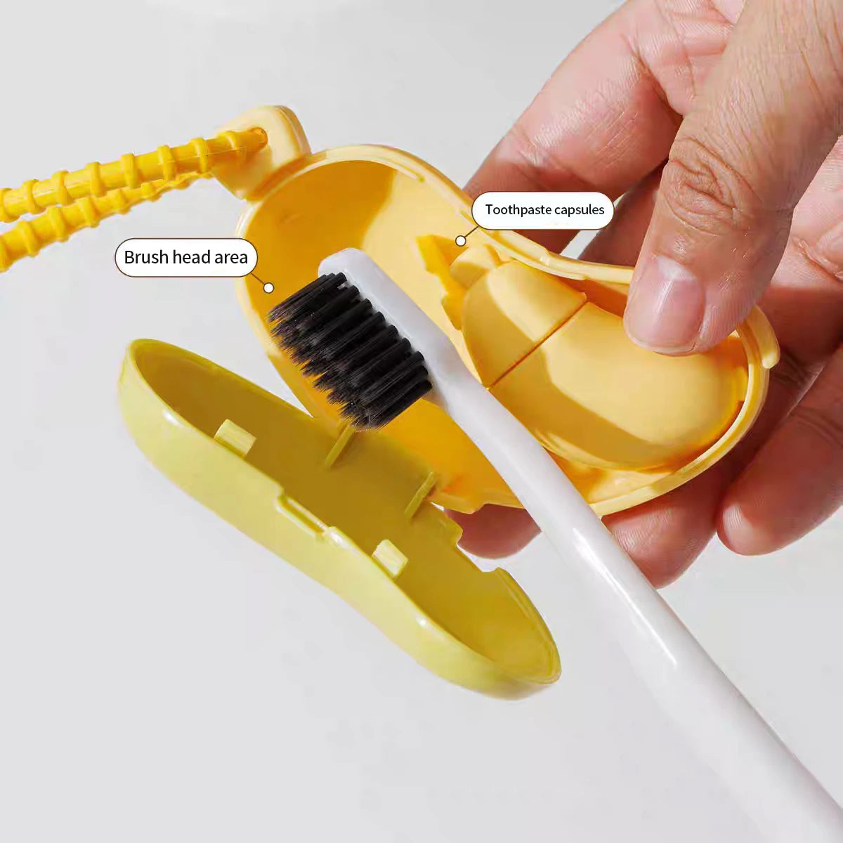 Banana Toothbrush Protective Cap with Toothpaste Storage Box