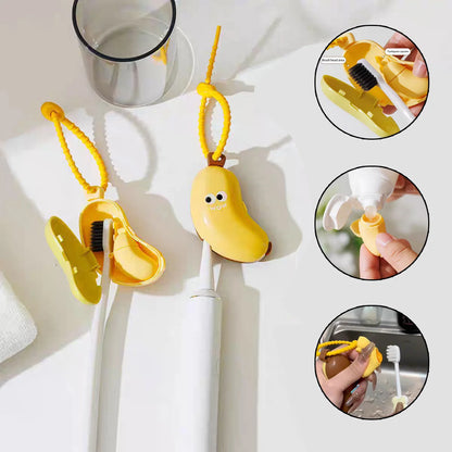 Banana Toothbrush Protective Cap with Toothpaste Storage Box