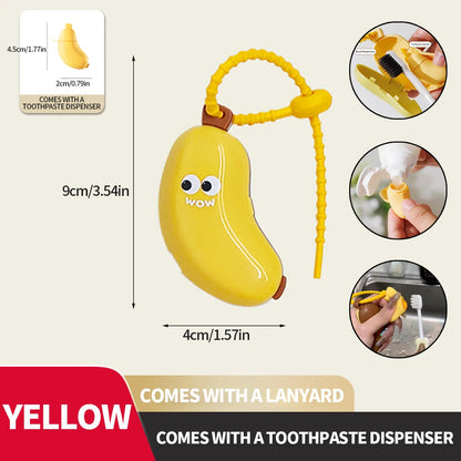 Banana Toothbrush Protective Cap with Toothpaste Storage Box