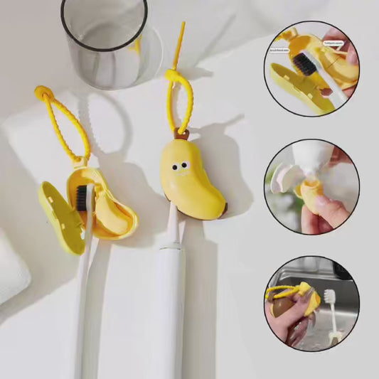 Banana Toothbrush Protective Cap with Toothpaste Storage Box